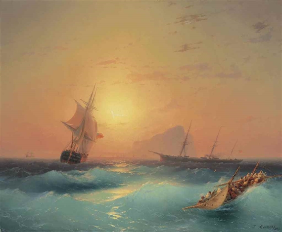 American Shipping off the Rock of Gibraltar by Ivan Aivazovsky, 1873