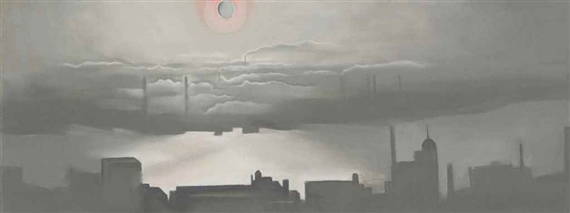 East River with Sun by Georgia O'Keeffe, 1926