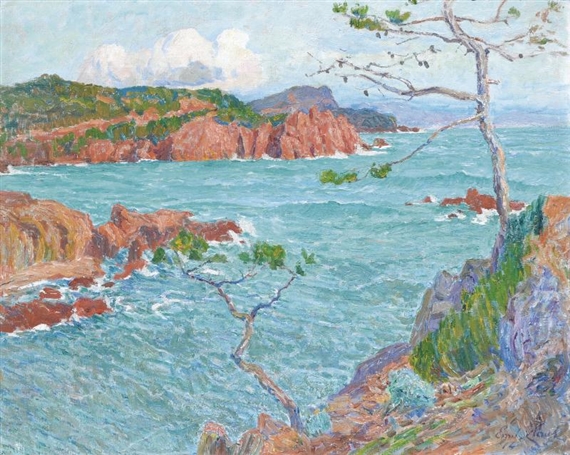 Mediterranean seascape - Les Trayas by Emile Claus, 1914