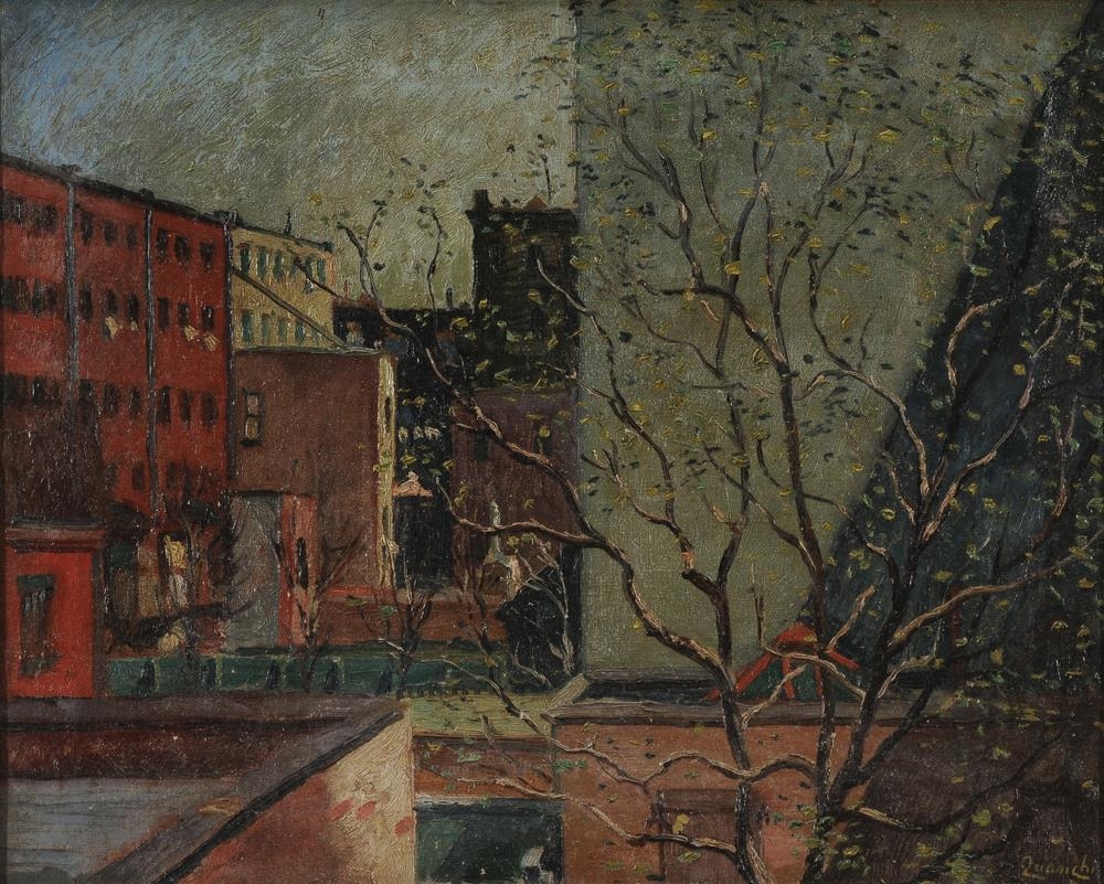 Artwork by Leo William Quanchi, Backyards, Made of oil on canvas