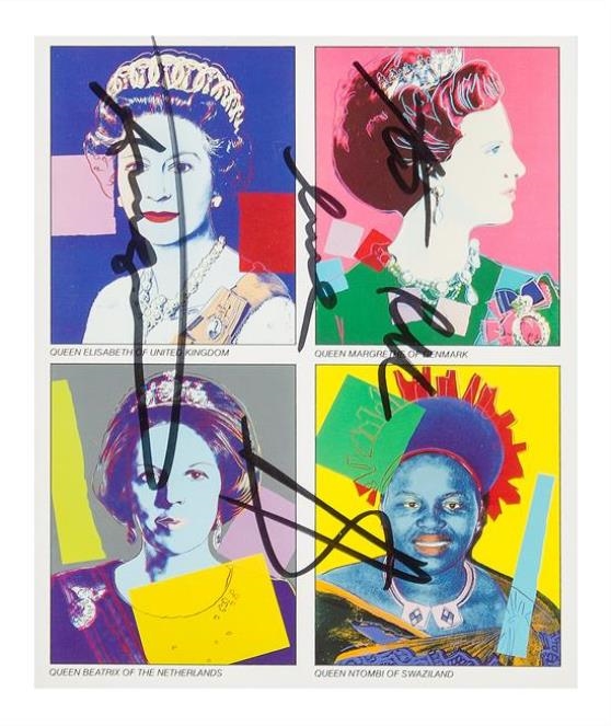 Artwork by Andy Warhol, Reigning Queens, Made of color postcard