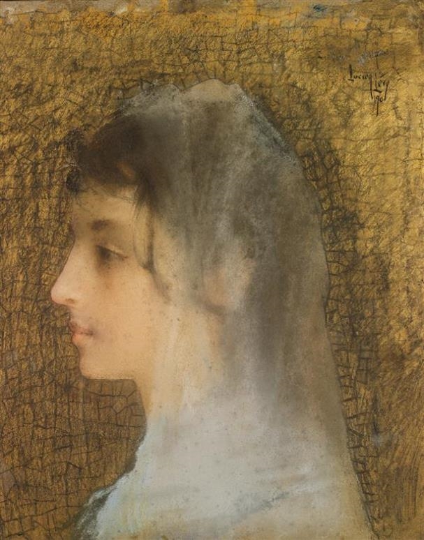 Portrait de femme en buste de profil by Lucien Lévy-Dhurmer, 1890