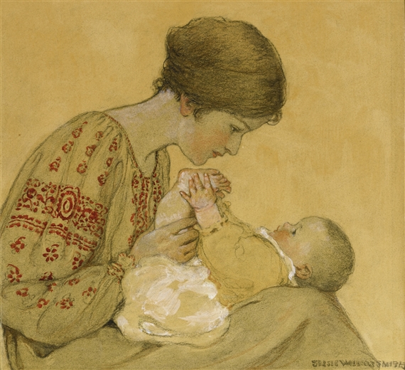THE NEWBORN (REALIZATION; BEGINNING "PROBLEMS OF YOUTH") by Jessie Willcox Smith, 1928