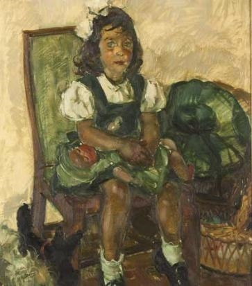 PORTRAIT OF A YOUNG GIRL by Clement Serneels, 1945