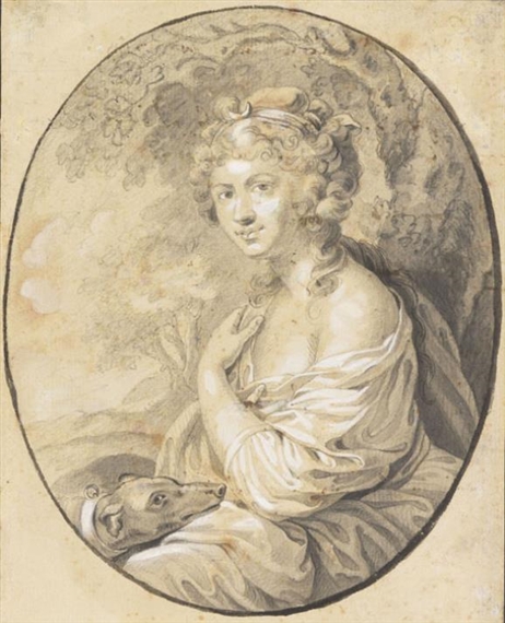 Porträt einer Dame als Diana by German School, 18th Century, Late 18th century
