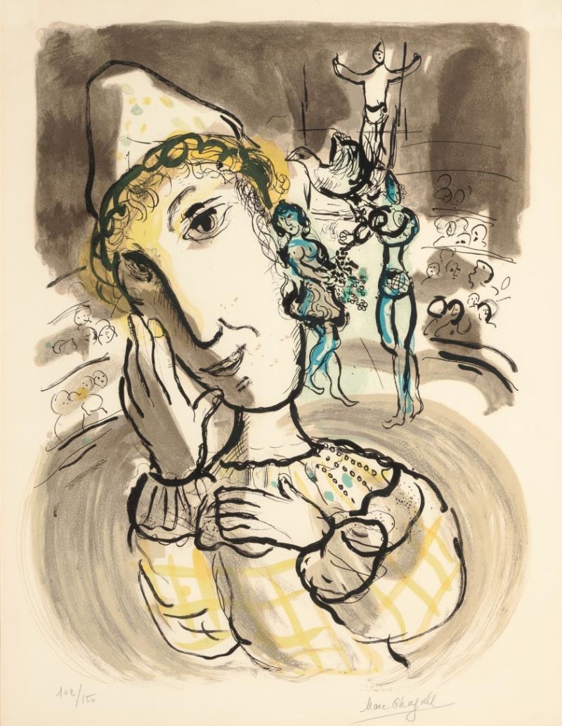 Cirque au Clown jaune by Marc Chagall, 1967