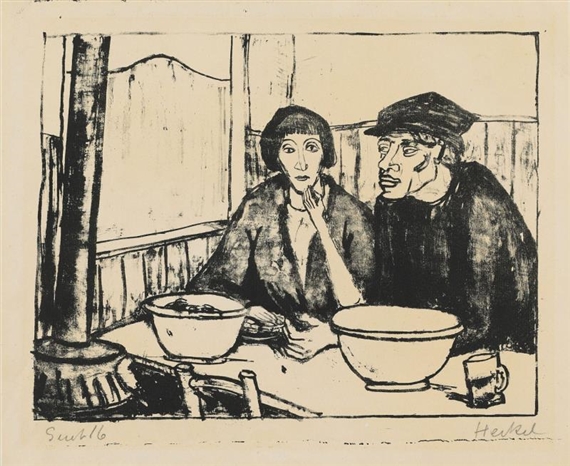 In der Muschelstube I by Erich Heckel, 1916