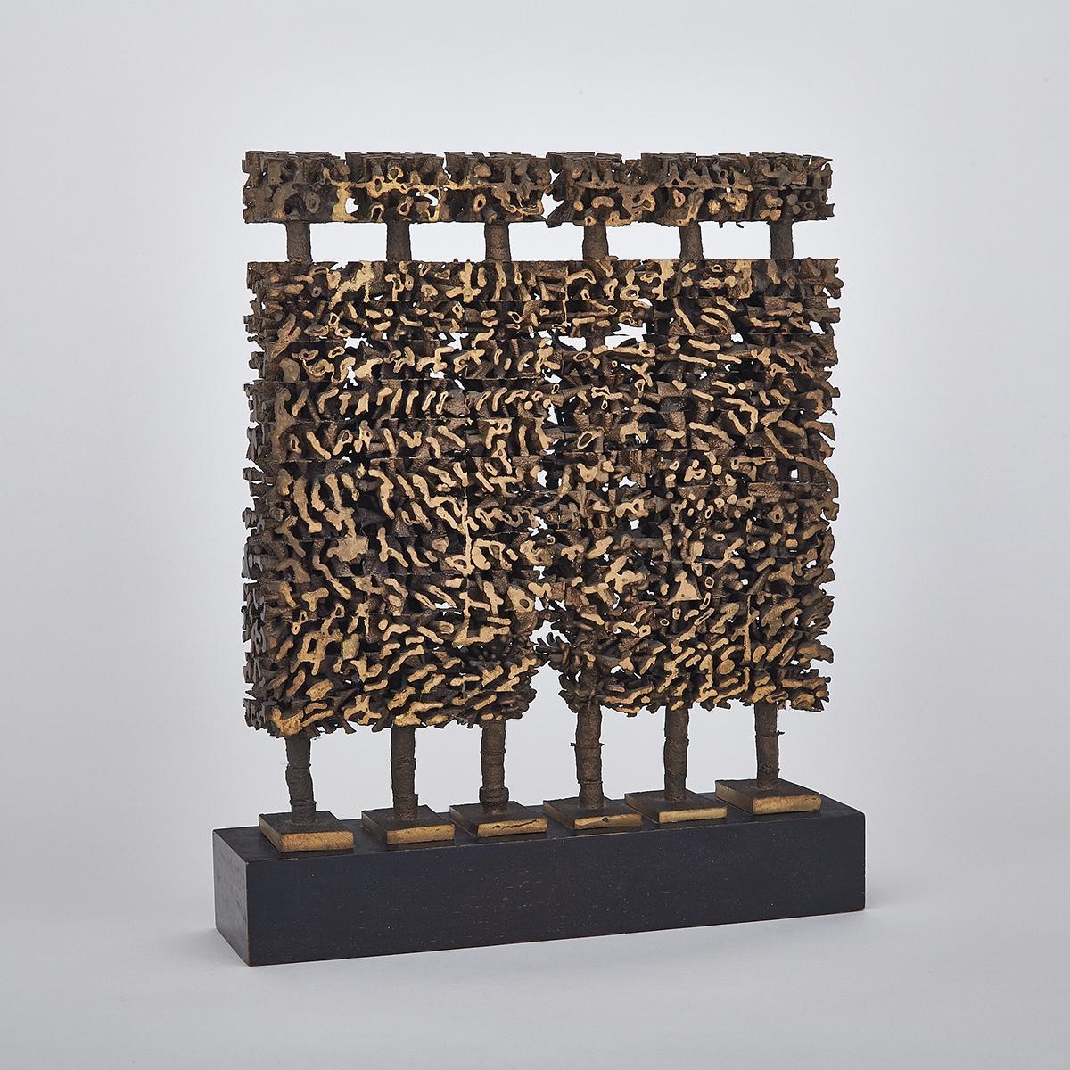 Artwork by Ted Bieler, Six Columns, Made of Bronze