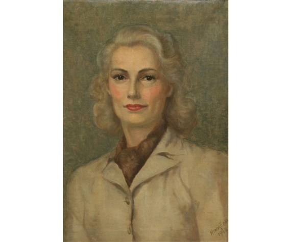 Head and Shoulders Portrait of a Lady by Honor Earl, 1948