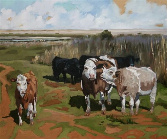 John Rohda | Cattle in Norfolk Landscape | MutualArt