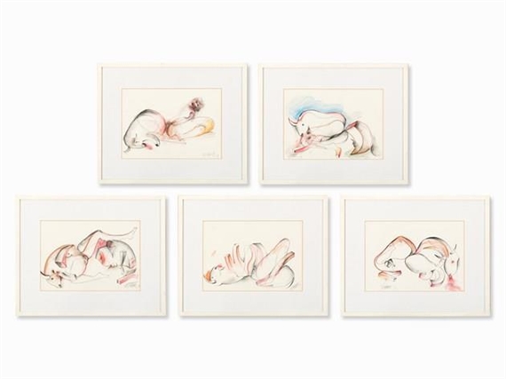 5 Works: Bulls by Wolf Vostell, 1987