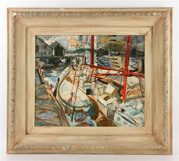 Gloucester Sailboats at Dock - Marion Axelrod