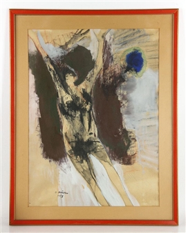 stylized standing nude female figure - A. Dunefano