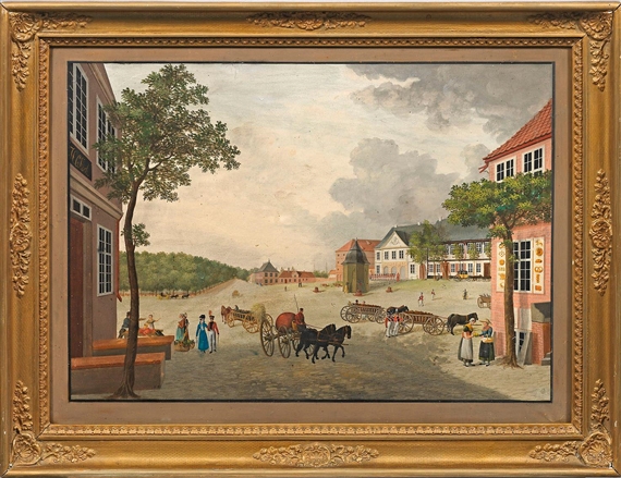 A view of a town in Schleswig-Holstein. Probably a view of Altona by German School, 18th Century