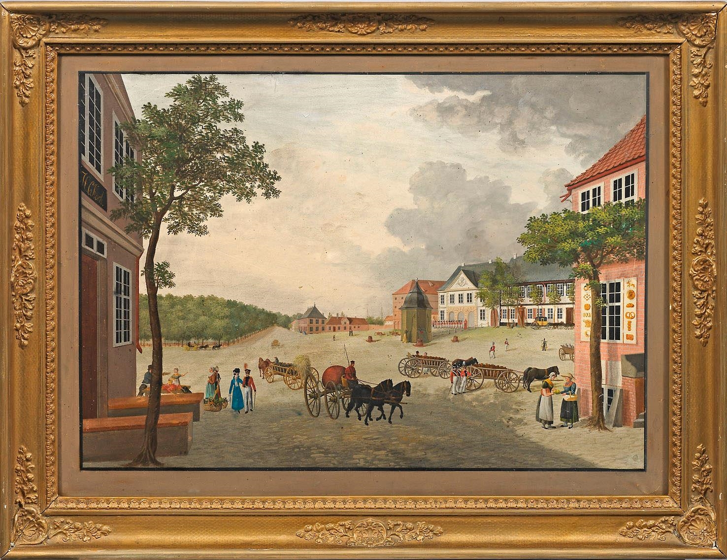 Artwork by German School, 18th Century, A view of a town in Schleswig-Holstein. Probably a view of Altona, Made of Gouache on paper
