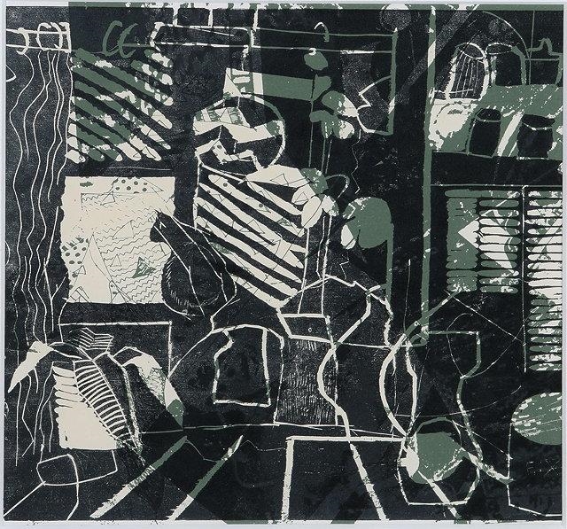 Barbara Rae | Interior with cat (1980) | MutualArt