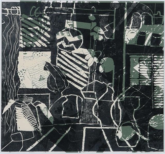 Barbara Rae | Interior with cat (1980) | MutualArt