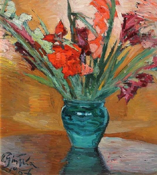 Artwork by Paolo Ghiglia, Vaso, Made of oil on board