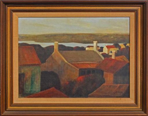 Untitled (Town Overview Scene) by Ray Crooke