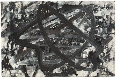 UNTITLED (SCHWARZES LINIENGEFLECHT) by Hermann Glöckner, 1958