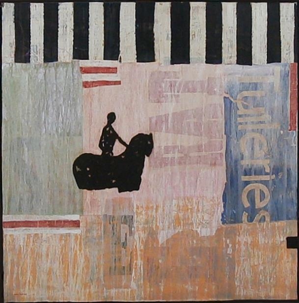 Artwork by Daniel Airam, LES TUILERIES, Made of oil painting on canvas with collage