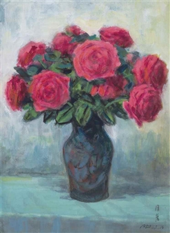 Roses in a Vase - Li Tze Fang