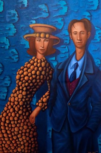 Artwork by Mark Olsen, A Man and His Lady, Made of Oil on canvas