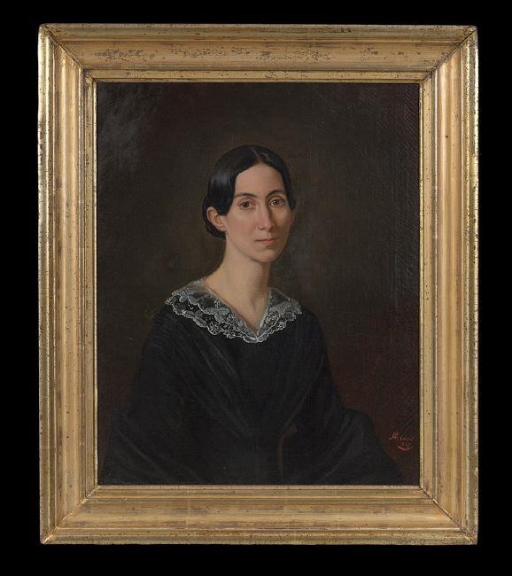 Artwork by Louis Nicholas Adolphe Rinck, Portrait of a Creole Lady in a Lace Collar, Made of oil on canvas