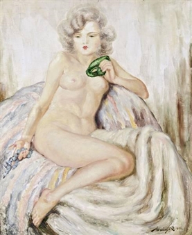 Nude on couch - Rudolf Merényi