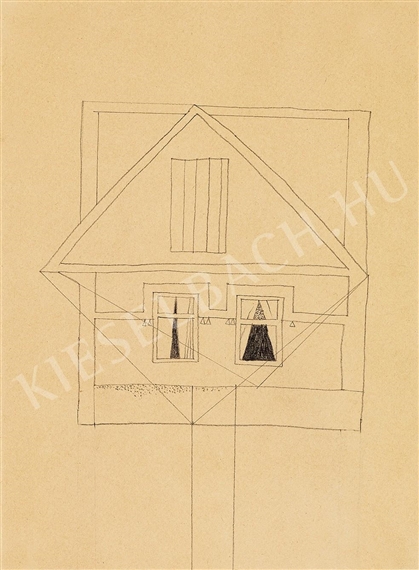 House on a Pole with Curtained Windows by Lajos Vajda, 1936