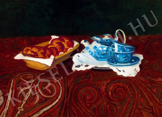 Milk Loaf and Blue China (Before Afternoon Tea) by Károly Ferenczy, 1911