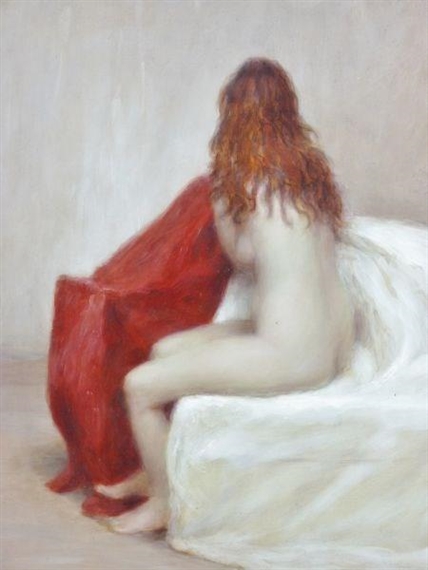 nude lady seated by Harry Holland, 1998