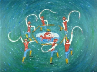 folk dancers performing on the North Walk, Tenby - Gwynne Robins