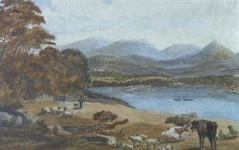 View from above Garth Ferry, 1868 - Joseph Josiah Dodd