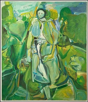 Abstract Figure in Green - Julius Kramer