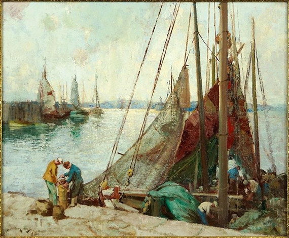 Harbor Scene by William Lee-Hankey