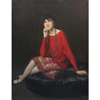 Portrait of a Young Woman Seated - Guilio de Blaas