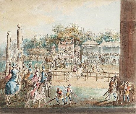 Artwork by Martin Rudolph Heland, Inträngandet i den förtrollade skogen, Made of watercolor etching