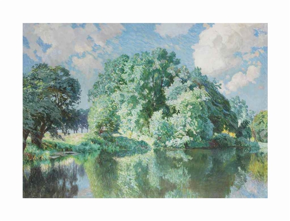 View of the Leie by Emile Claus, 1923