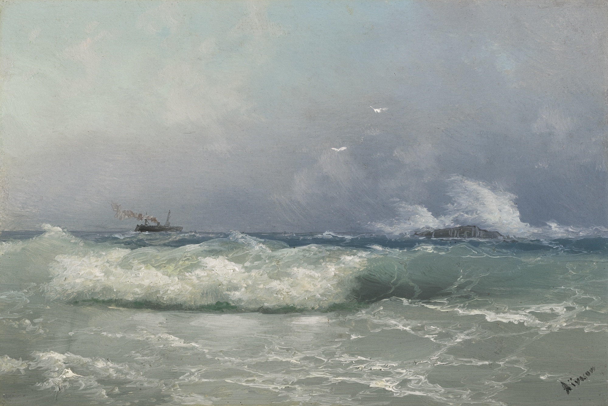 Artwork by Ivan Aivazovsky, BIARRITZ, Made of oil on panel