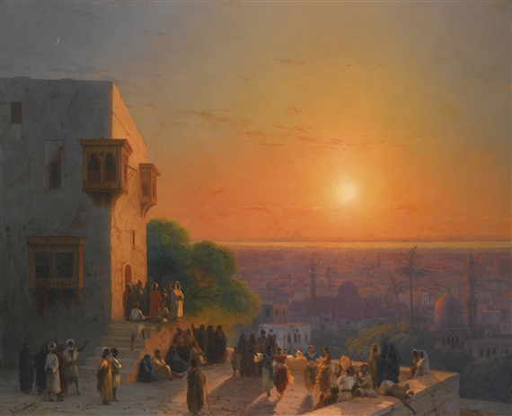 Artwork by Ivan Aivazovsky, EVENING IN CAIRO, Made of oil on canvas