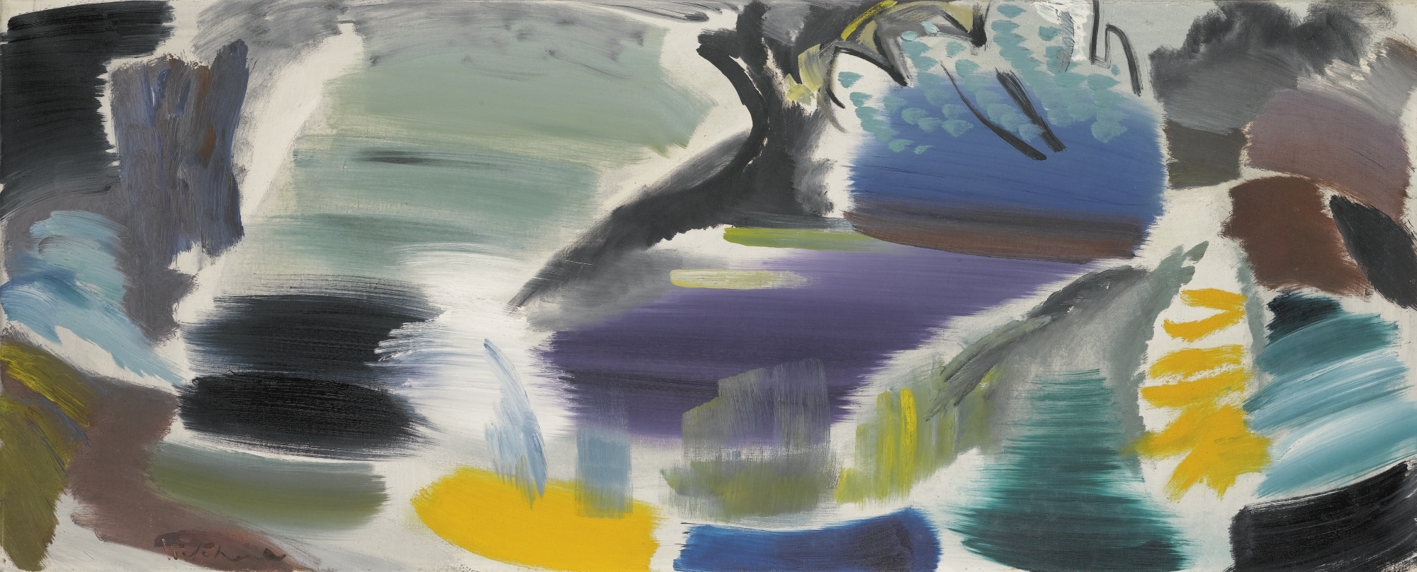 Artwork by Ivon Hitchens, SHADED SUMMER WATER, Made of oil on canvas
