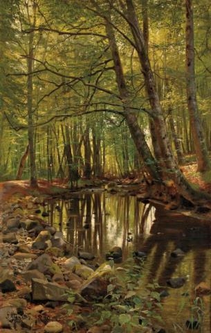 Forest Pool by Peder Mork Monsted, 1890