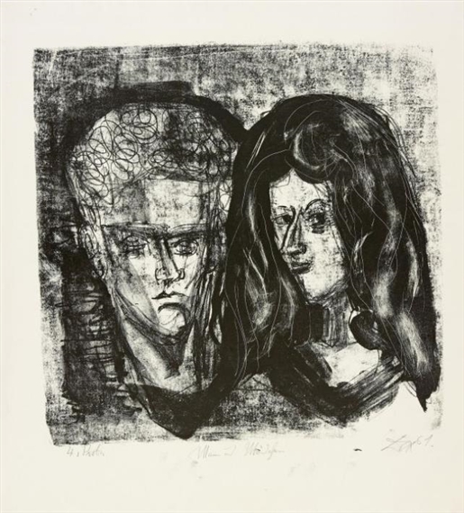 Mann und Mädchen by Otto Dix, 1961