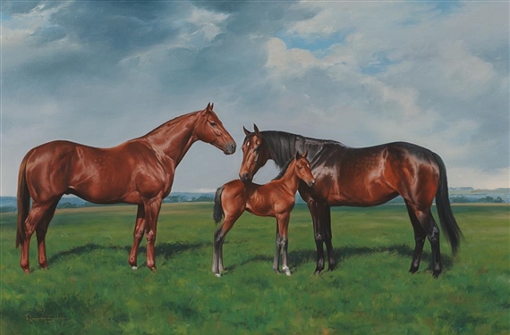 SIRE, DAM AND FOAL by Peter Smith
