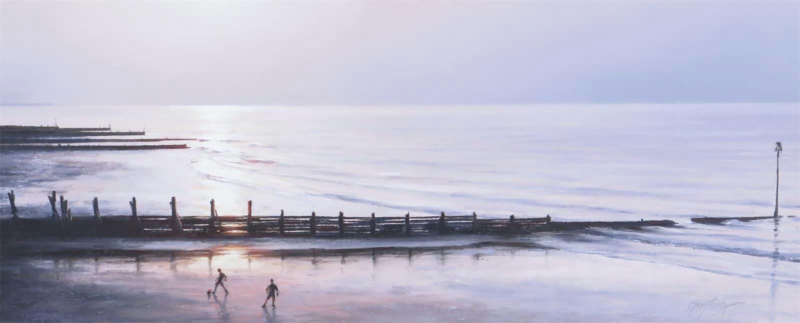 Artwork by Christine Slade, One last game before bed, Sheringham, Made of Pastel