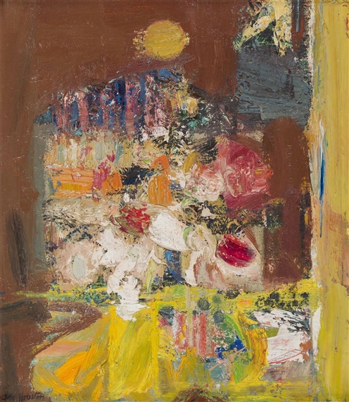 Flowers and Moon by John Houston, 1960