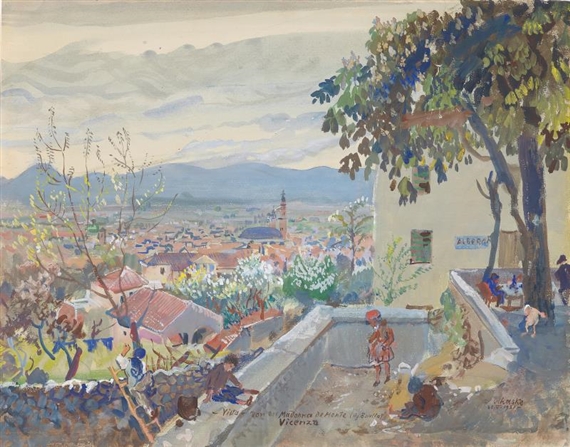 Vicenza-Vista-von der Madonna di Monte (Ag. Borella) by Oskar Laske, 1931