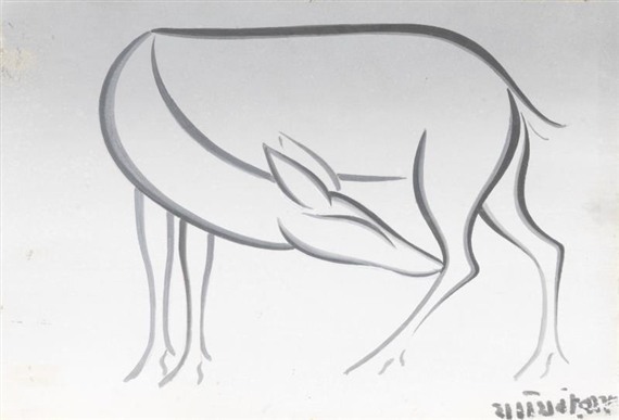 Untitled (Deer) by Jamini Roy, 1947
