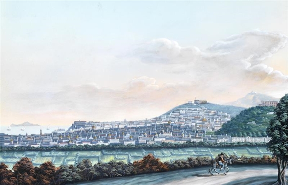 2 Works: Napoli Veduto Dalla Strada Nuova del Campo; I Camp Elisi Dietro Baia by Charles Glass